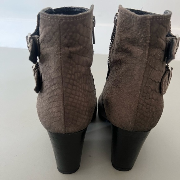 The Kooples Ankle Boots Gray - Leather Snake Print - Picture 7 of 12